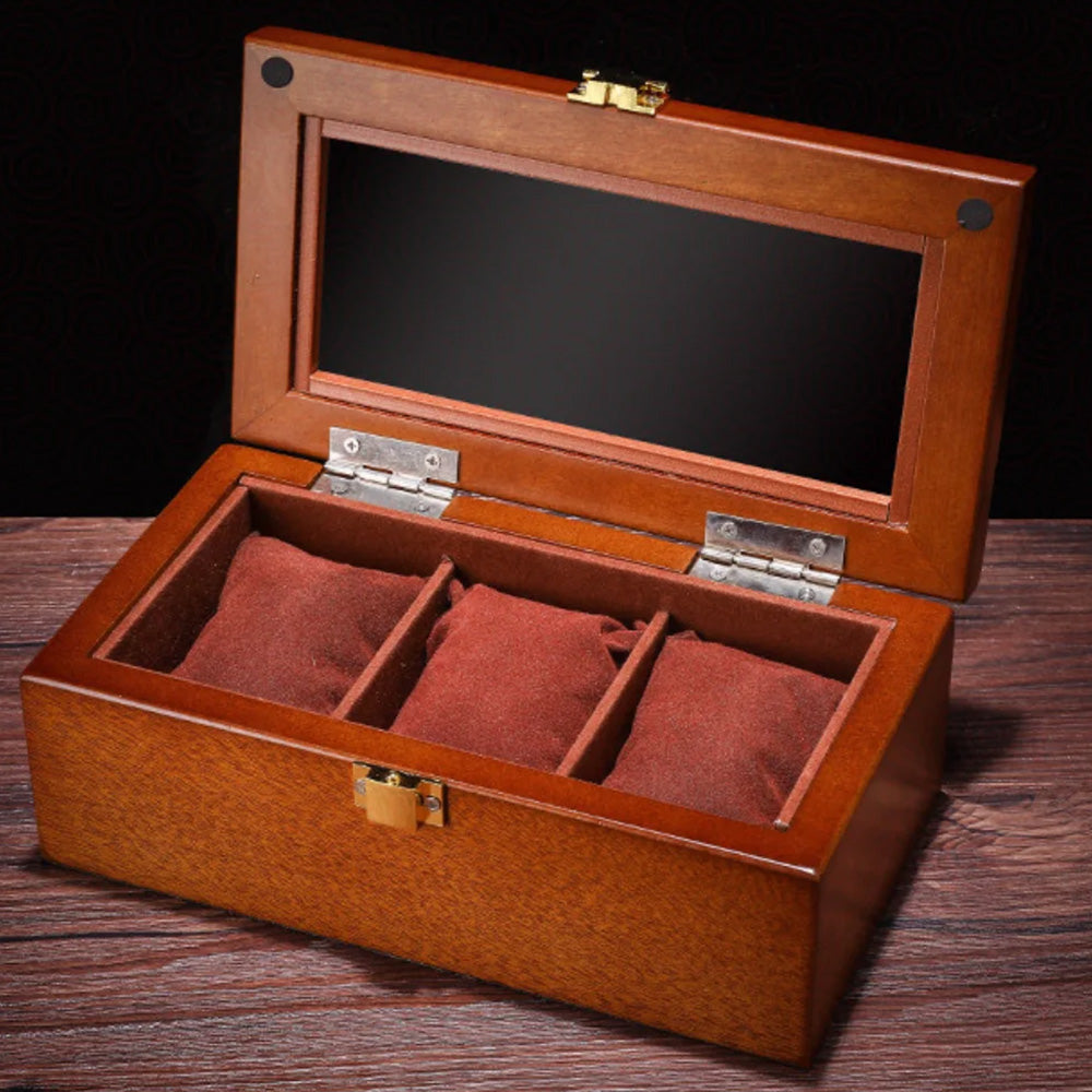 Wooden Watch Box Organizer (3 Slots)